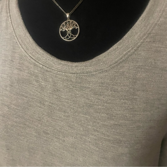 Dalia Cold Shoulder Heather Grey Athletic feels Long Sleeve Top - Picture 4 of 9